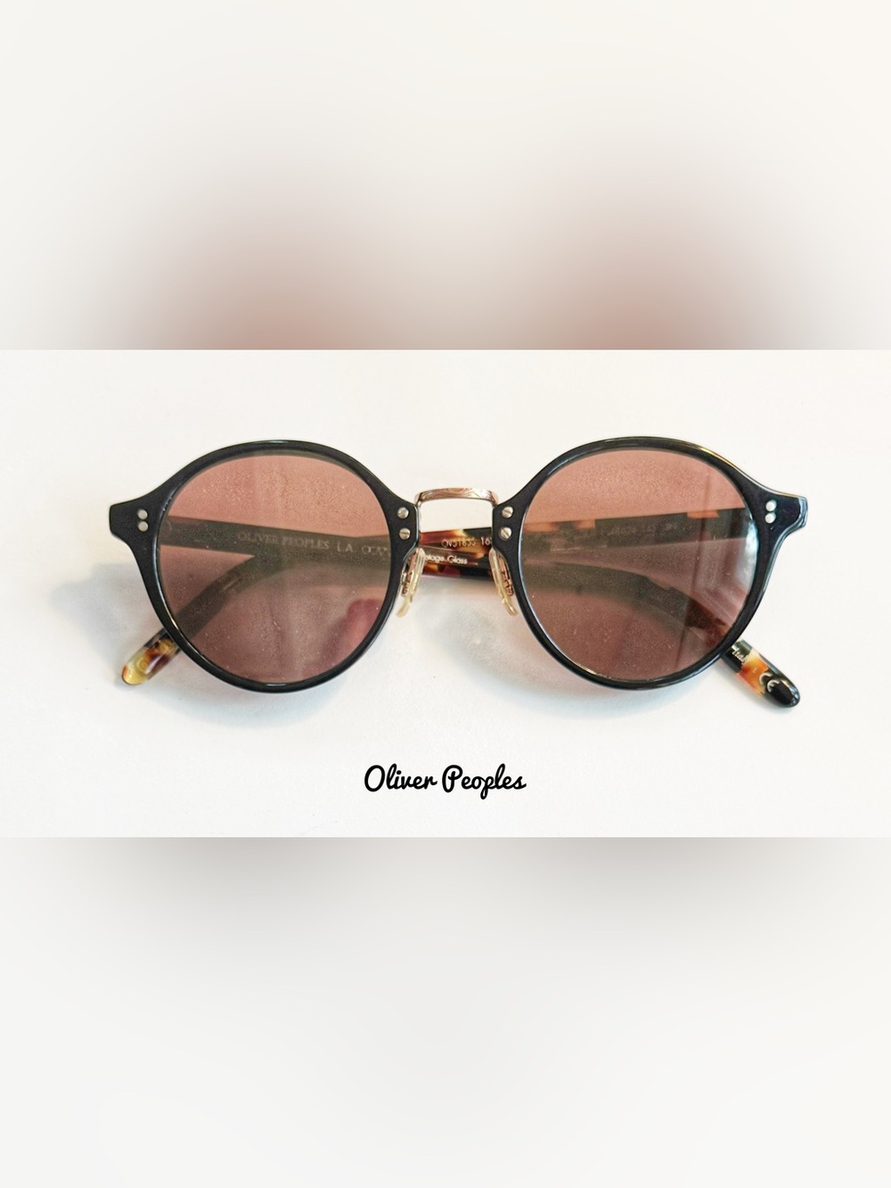 Vintage Oliver Peoples Black/Tortoise Eyeglass Frames,